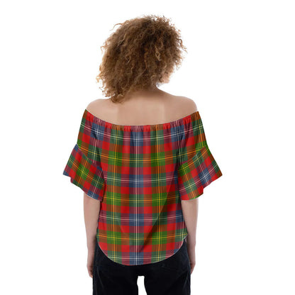 Forrester Tartan Plaid Off-Shoulder Blouse