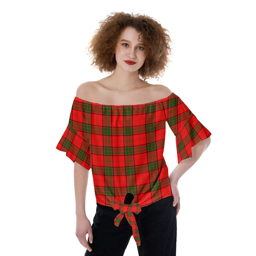 Maxwell Modern Tartan Plaid Off-Shoulder Blouse