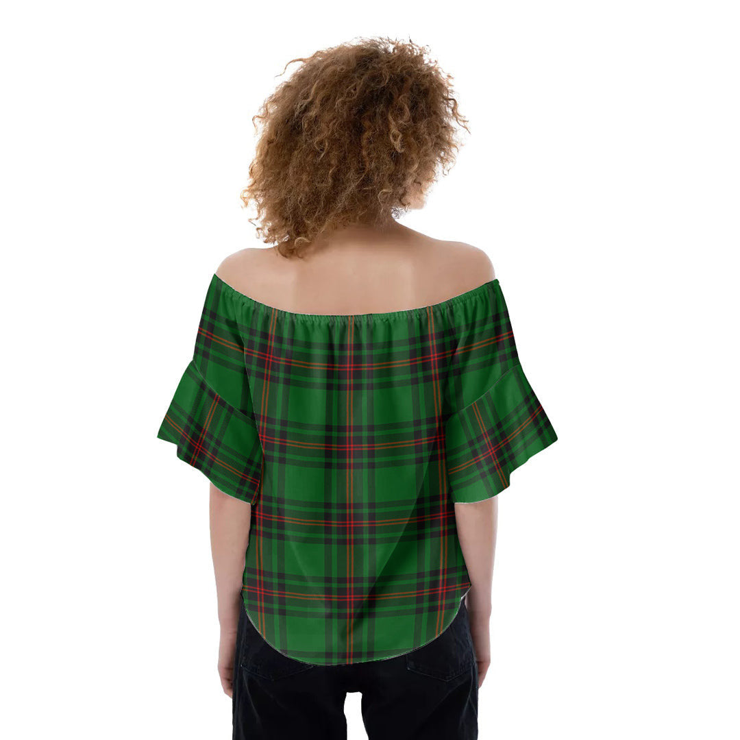 Fife District Tartan Plaid Off-Shoulder Blouse