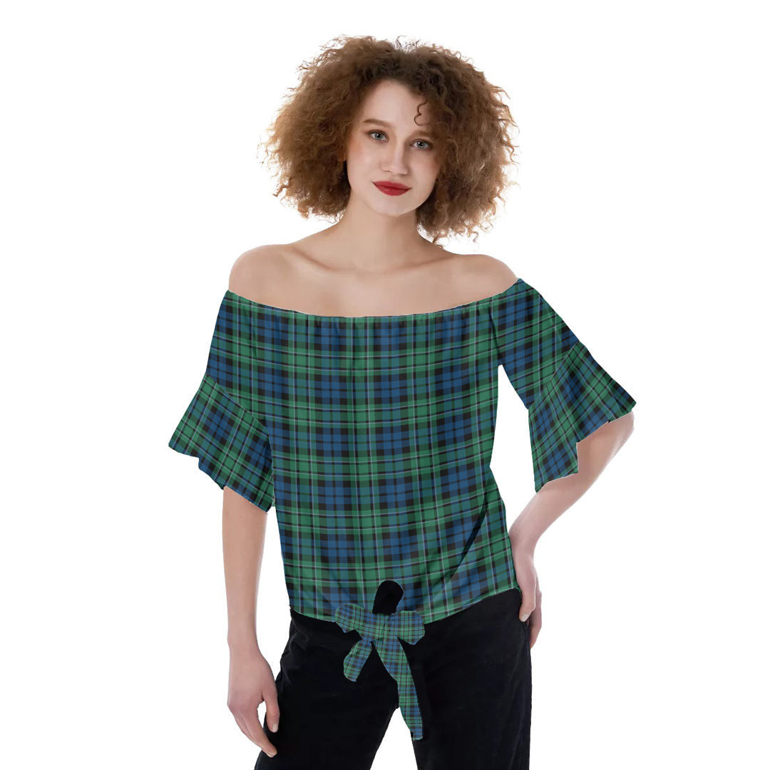 MacCallum Ancient Tartan Plaid Off-Shoulder Blouse