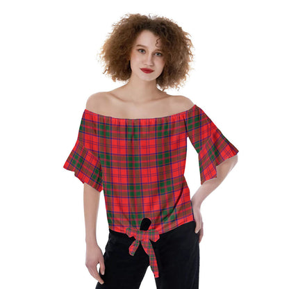 Drummond Modern Tartan Plaid Off-Shoulder Blouse