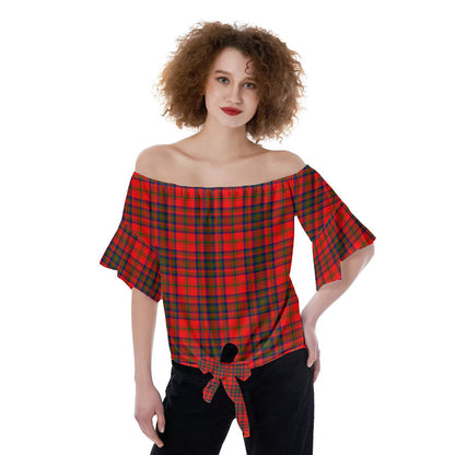 Matheson Modern Tartan Plaid Off-Shoulder Blouse