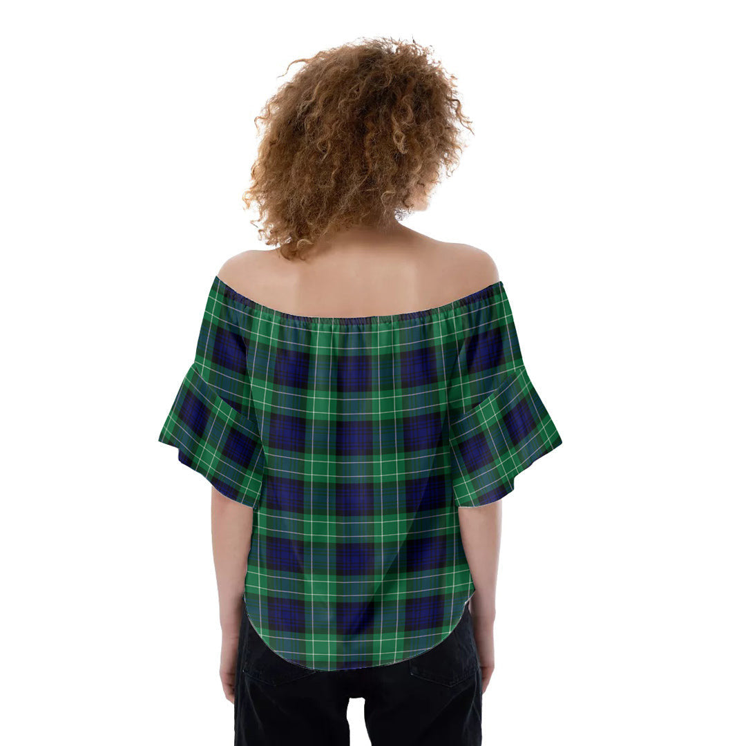 Abercrombie Tartan Plaid Off-Shoulder Blouse