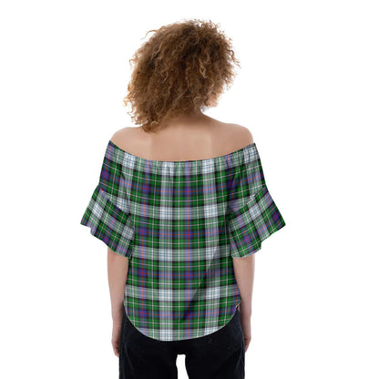 MacKenzie Dress Modern Tartan Plaid Off-Shoulder Blouse