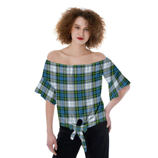 Campbell Dress Tartan Plaid Off-Shoulder Blouse