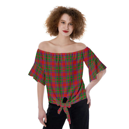 MacKintosh Modern Tartan Plaid Off-Shoulder Blouse