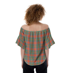 MacKintosh Ancient Tartan Plaid Off-Shoulder Blouse