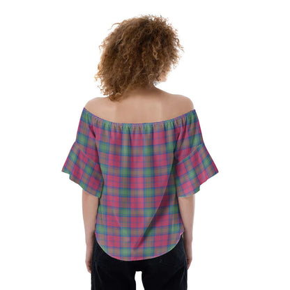 Lindsay Ancient Tartan Plaid Off-Shoulder Blouse