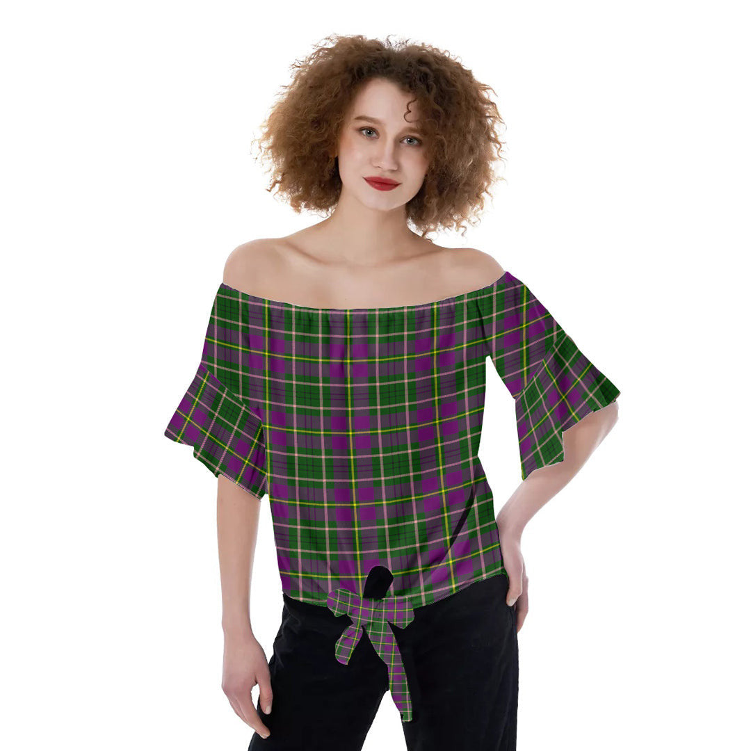 Taylor Tartan Plaid Off-Shoulder Blouse