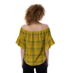 Houston Tartan Plaid Off-Shoulder Blouse