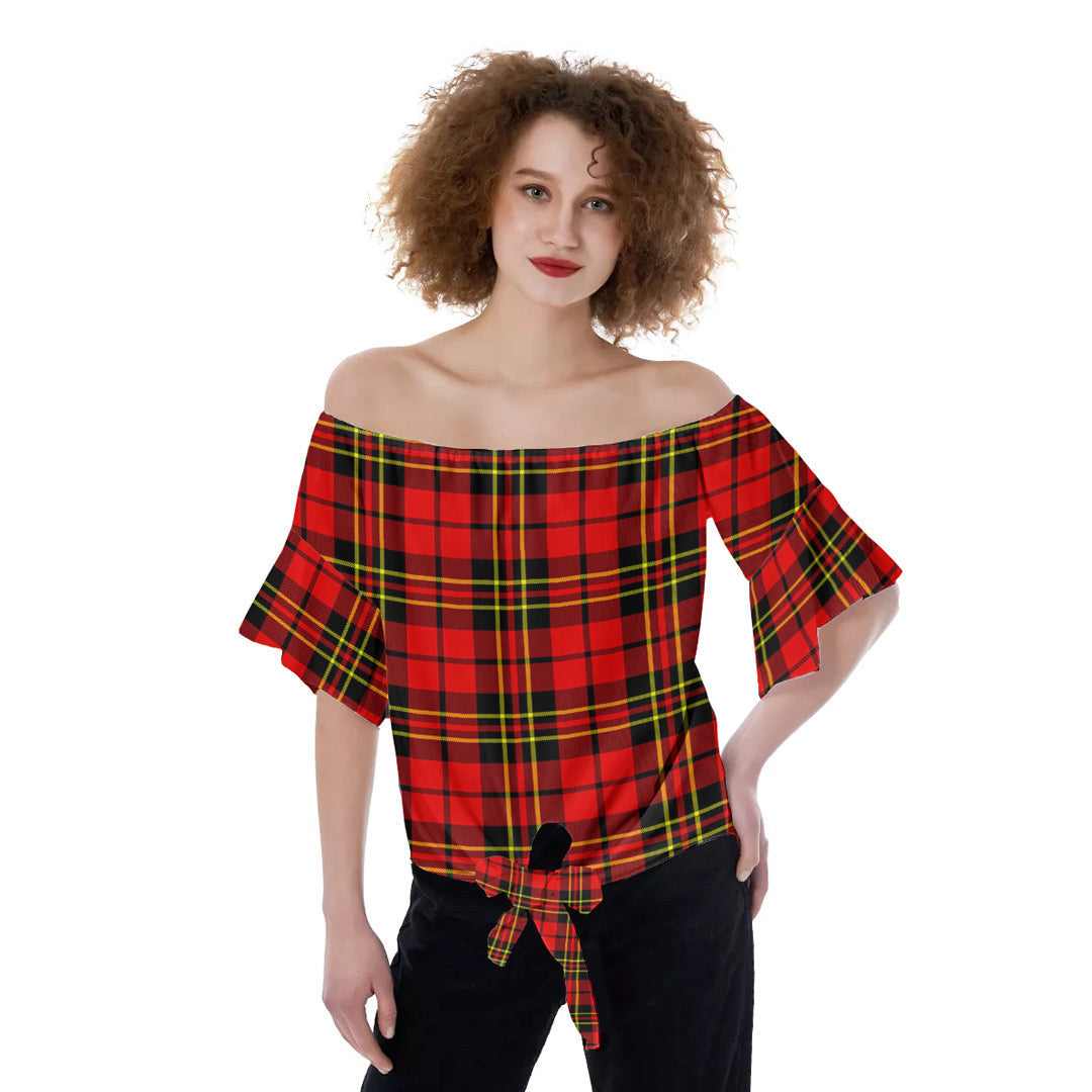 Brodie Modern Tartan Plaid Off-Shoulder Blouse