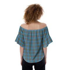 Agnew Ancient Tartan Plaid Off-Shoulder Blouse