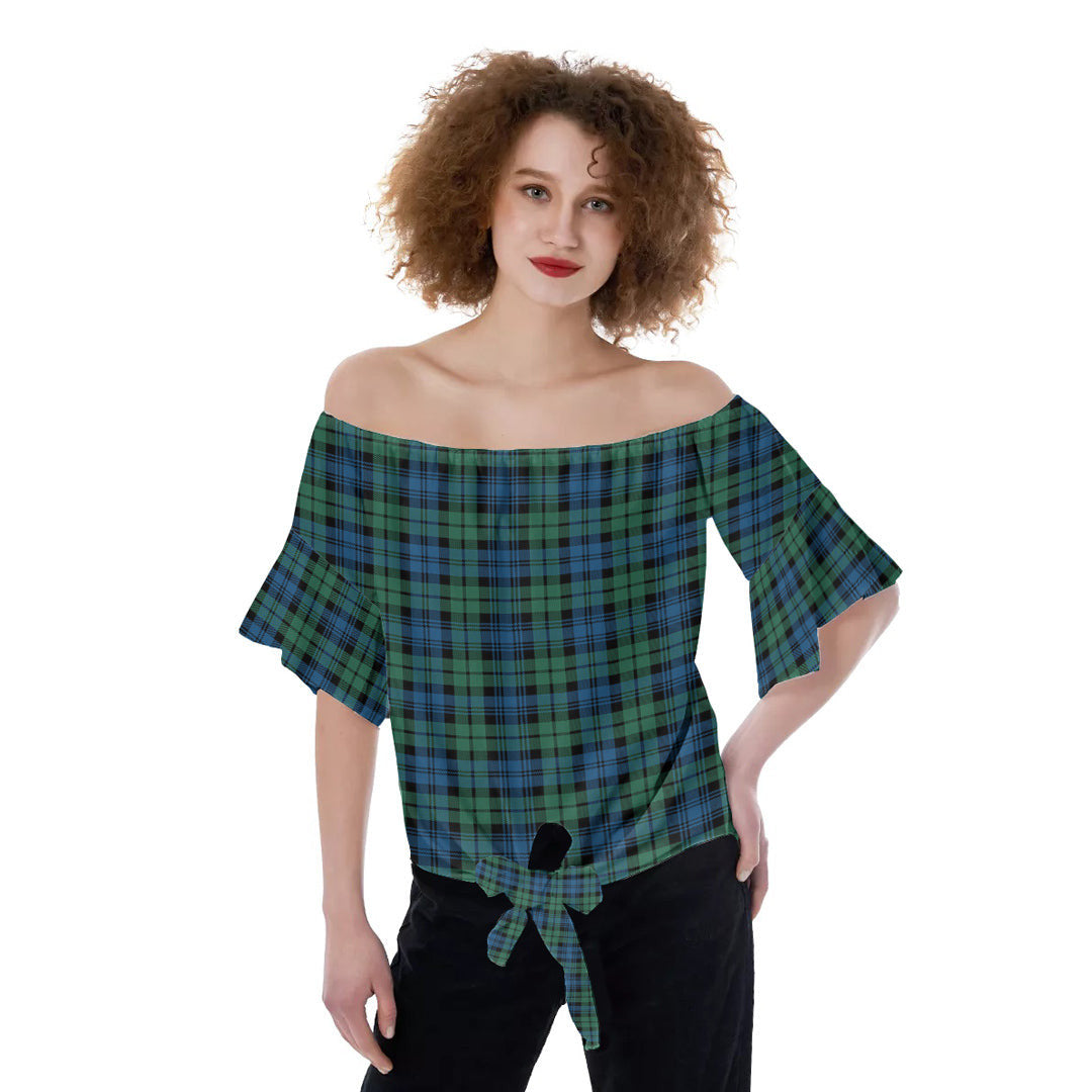 Campbell Ancient 02 Tartan Plaid Off-Shoulder Blouse