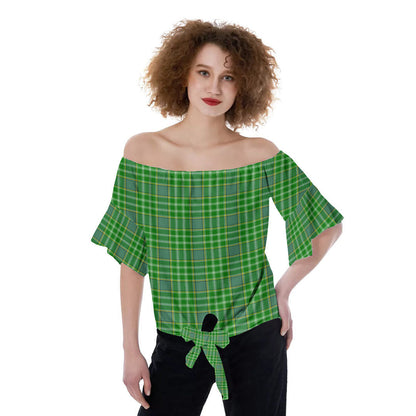 Currie Tartan Plaid Off-Shoulder Blouse