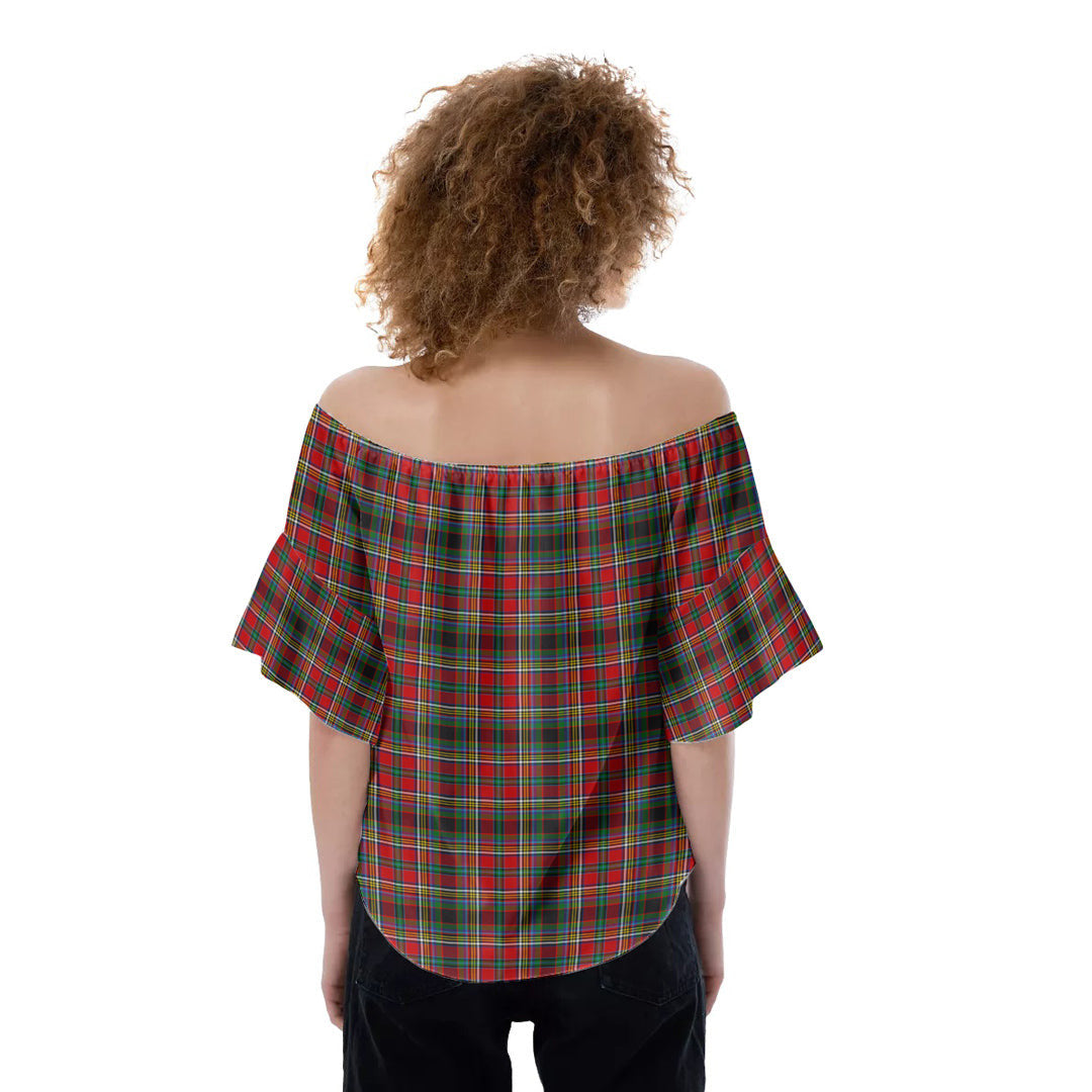 Anderson of Arbrake Tartan Plaid Off-Shoulder Blouse