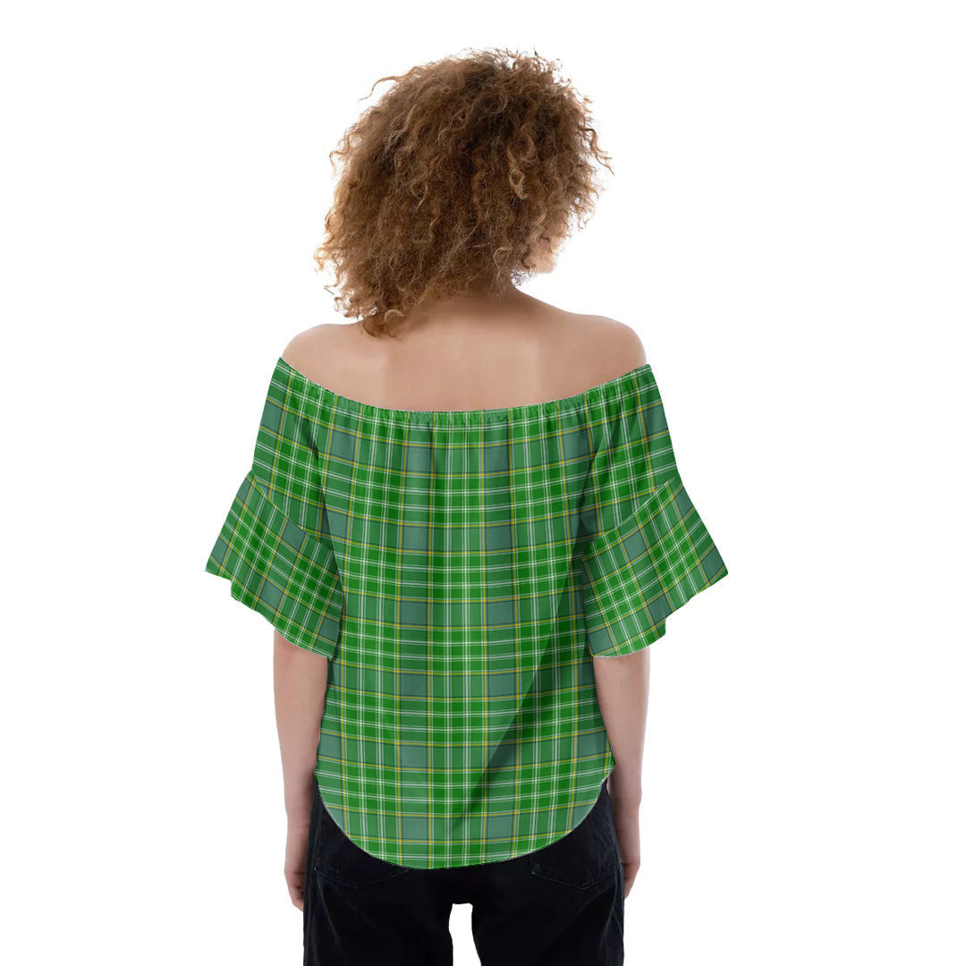 Currie Tartan Plaid Off-Shoulder Blouse