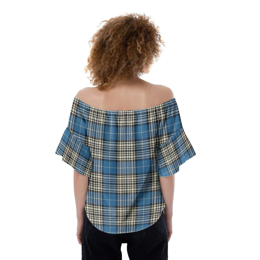 Napier Ancient Tartan Plaid Off-Shoulder Blouse