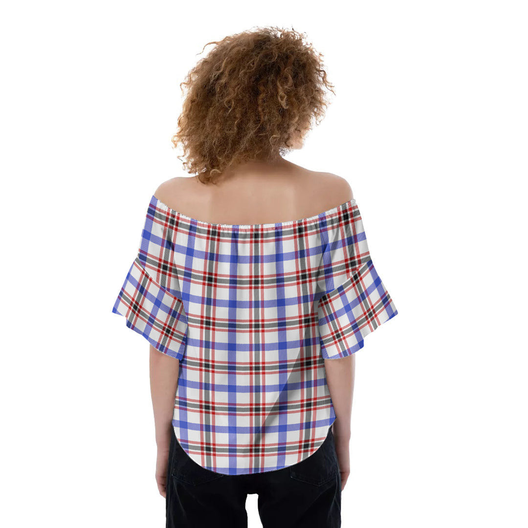 Boswell Modern Tartan Plaid Off-Shoulder Blouse