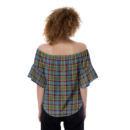 Aikenhead Tartan Plaid Off-Shoulder Blouse