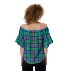Flower Of Scotland Tartan Plaid Off-Shoulder Blouse