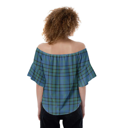 Matheson Hunting Ancient Tartan Plaid Off-Shoulder Blouse