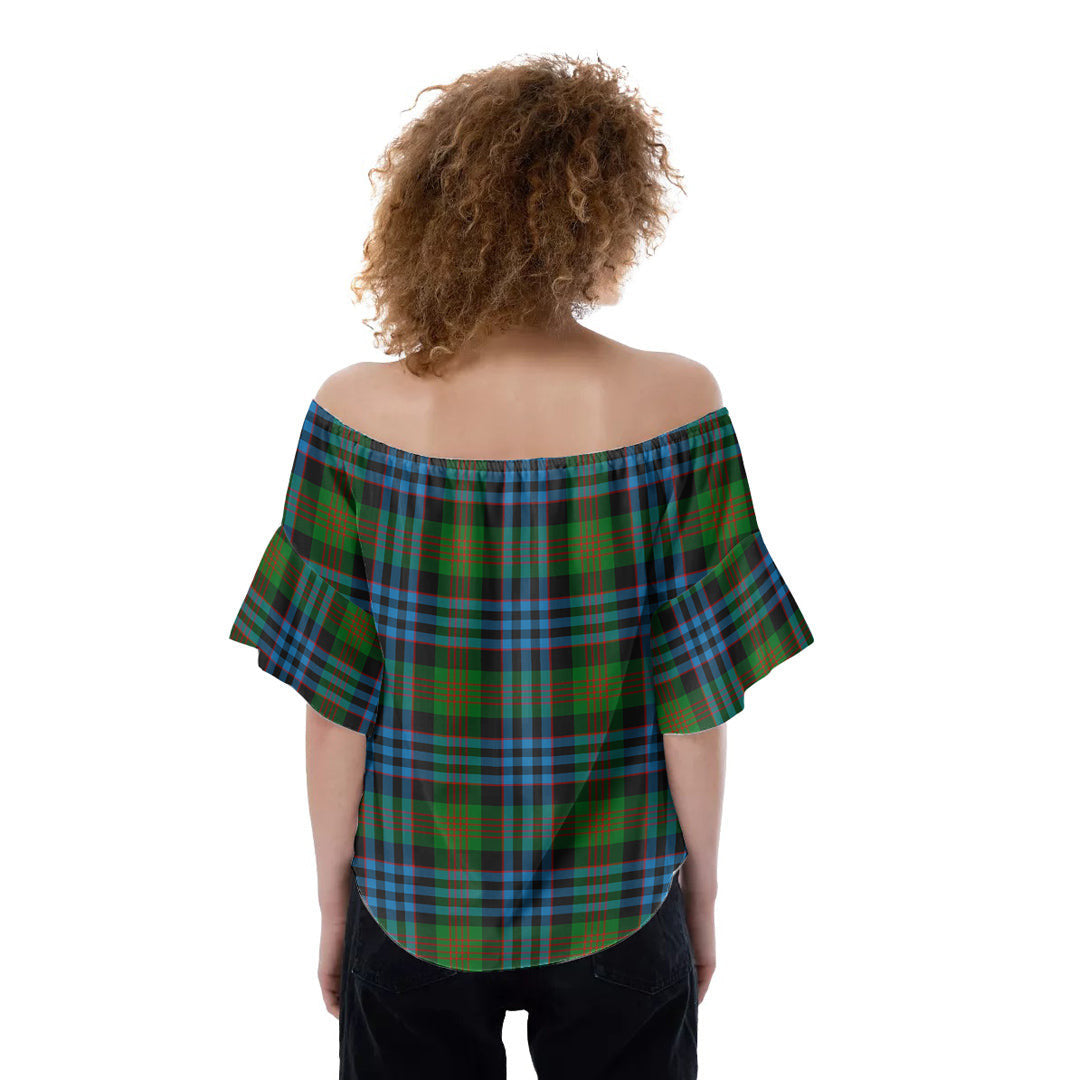 Newlands of Lauriston Tartan Plaid Off-Shoulder Blouse