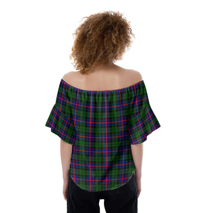 Morrison Modern Tartan Plaid Off-Shoulder Blouse