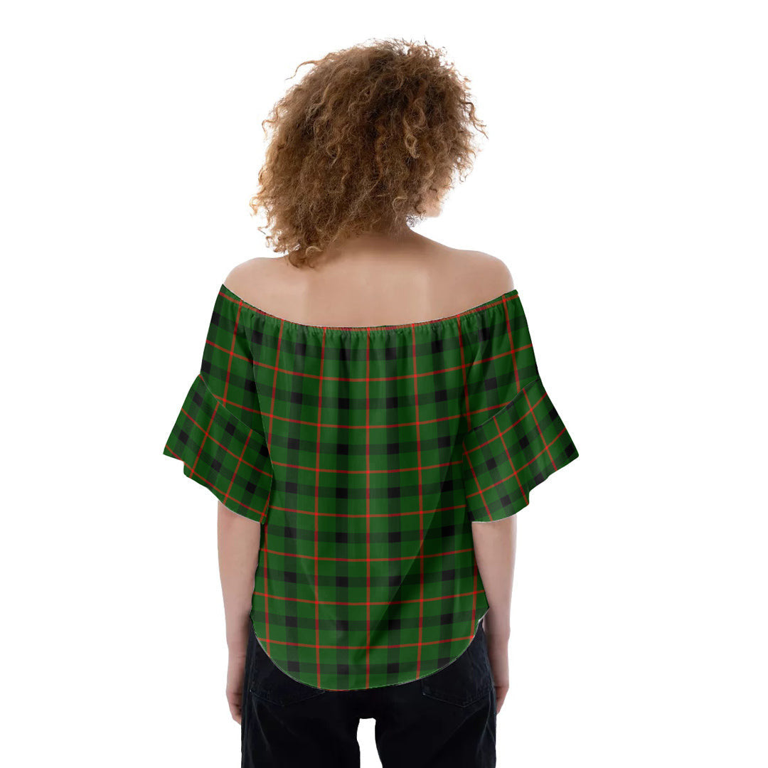 Kincaid Modern Tartan Plaid Off-Shoulder Blouse