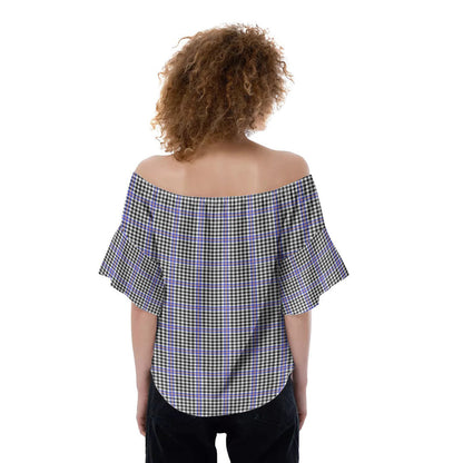 Sir Walter Scott Tartan Plaid Off-Shoulder Blouse