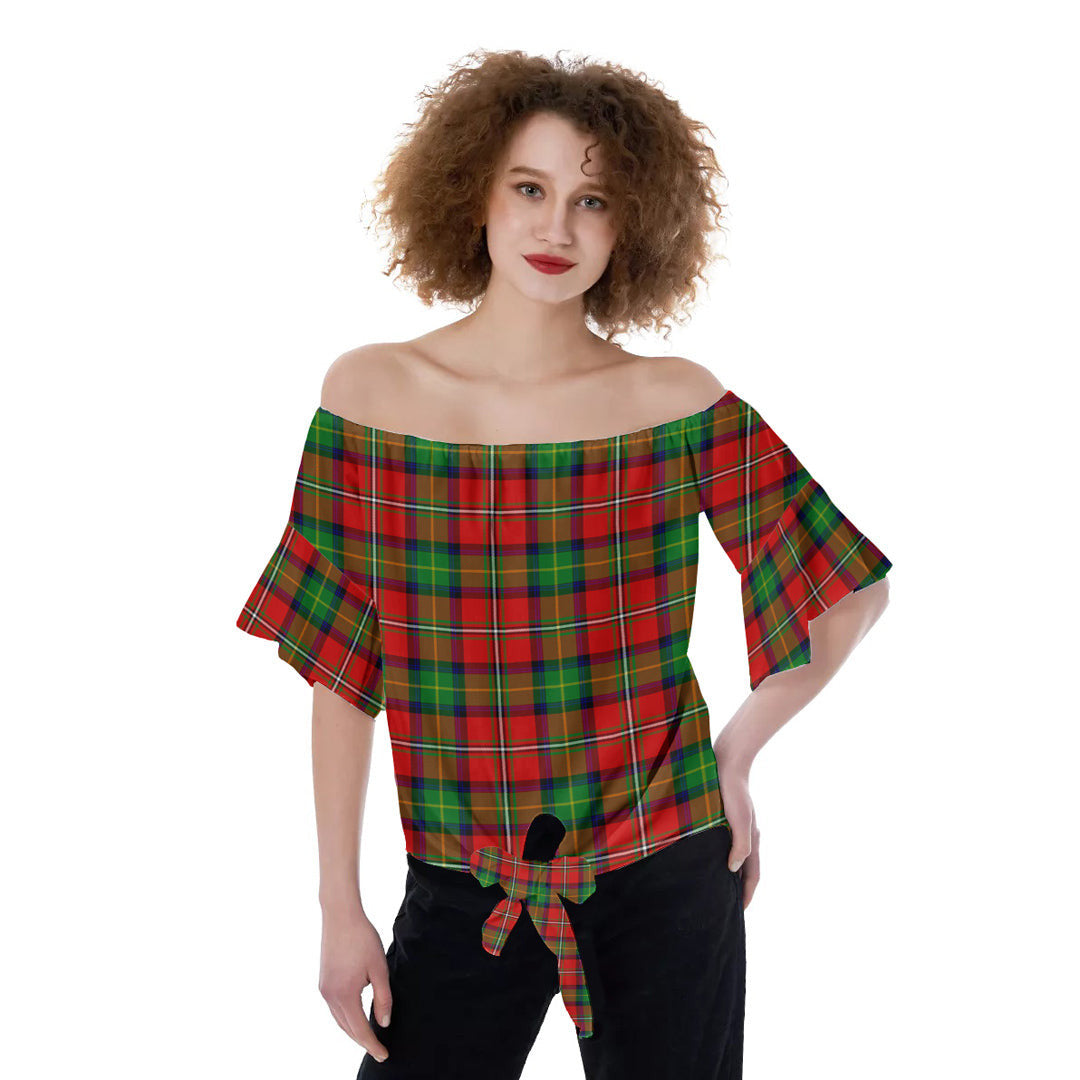 Boyd Modern Tartan Plaid Off-Shoulder Blouse