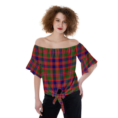 MacIntyre Modern Tartan Plaid Off-Shoulder Blouse