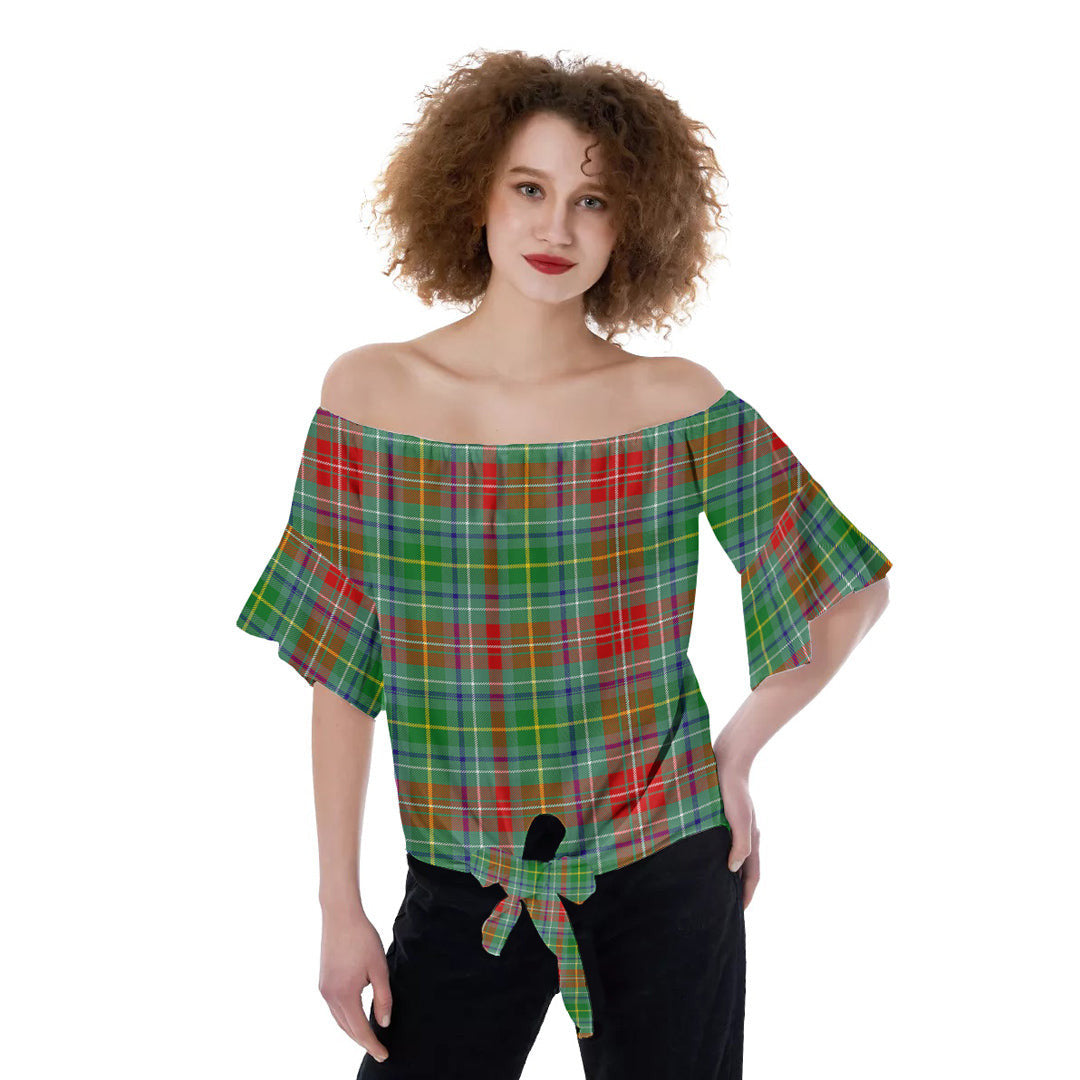 Muirhead Tartan Plaid Off-Shoulder Blouse