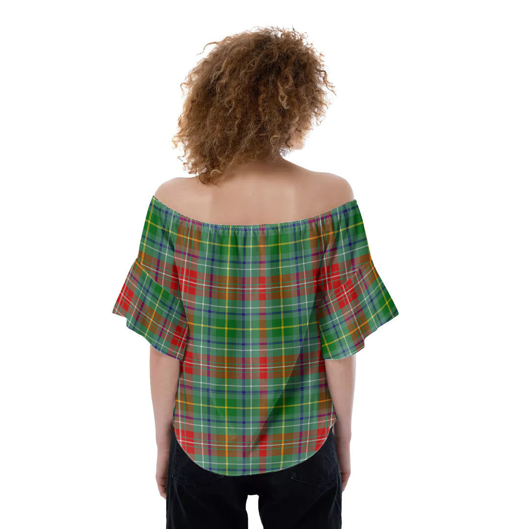 Muirhead Tartan Plaid Off-Shoulder Blouse