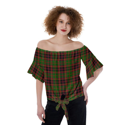 Buchan Modern Tartan Plaid Off-Shoulder Blouse