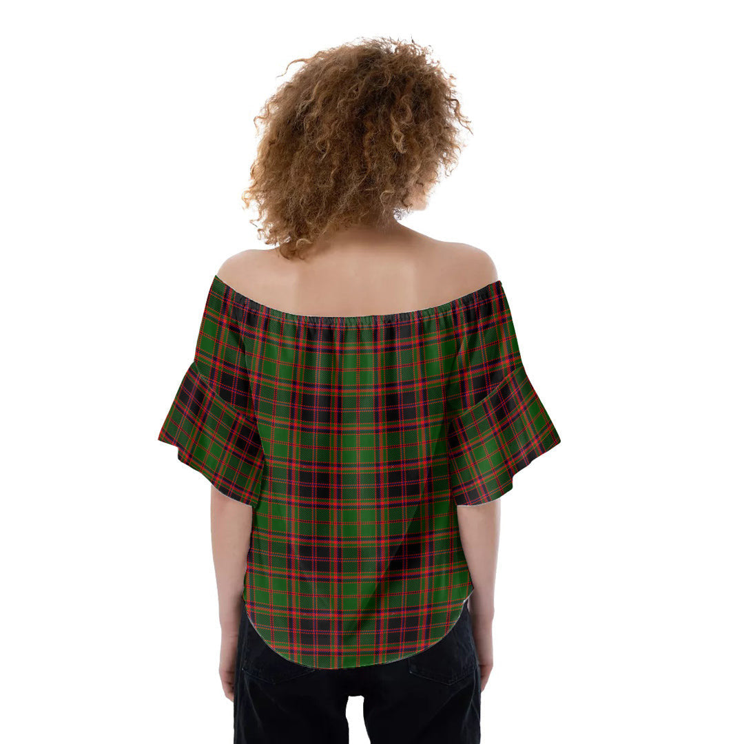 Buchan Modern Tartan Plaid Off-Shoulder Blouse