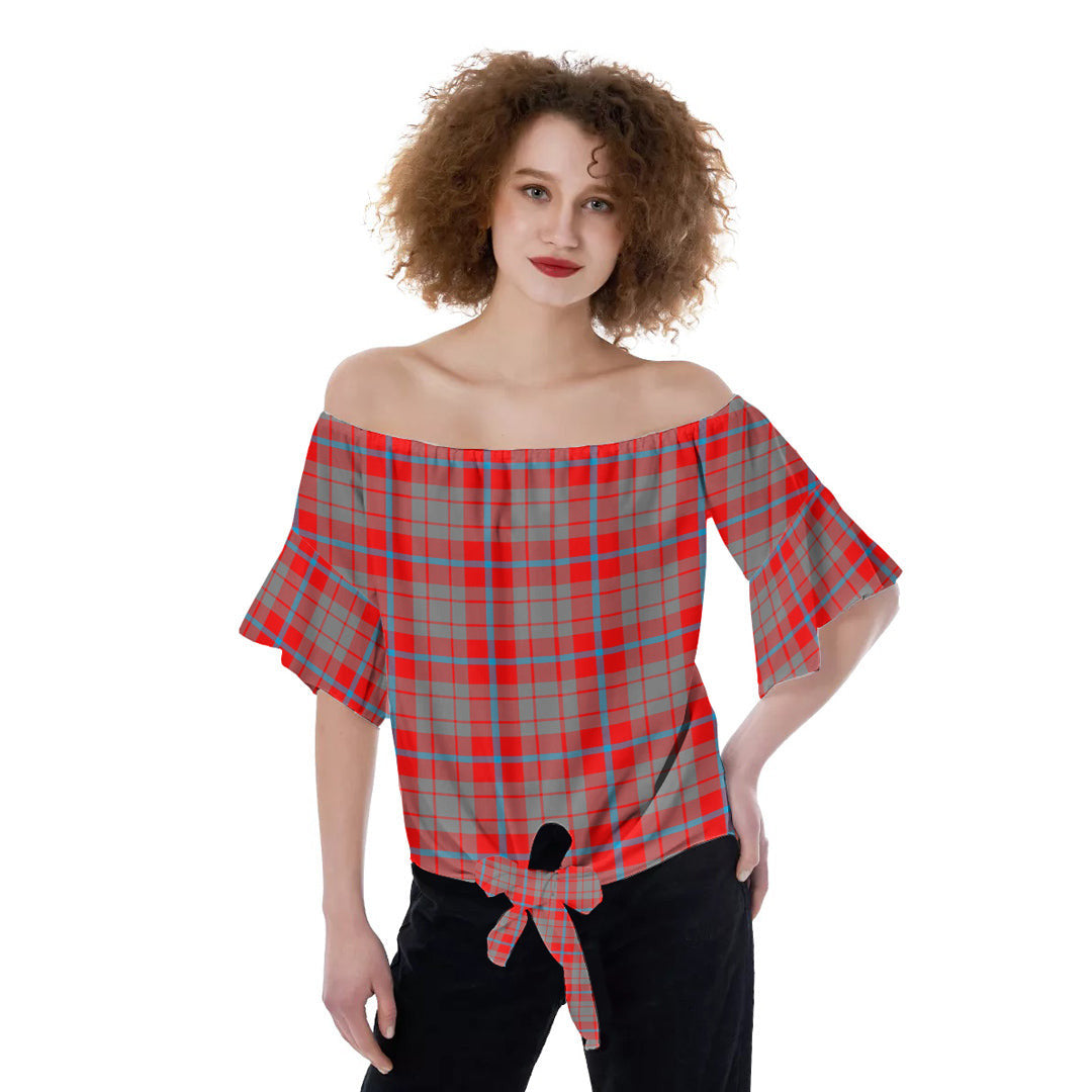 Moubray Tartan Plaid Off-Shoulder Blouse