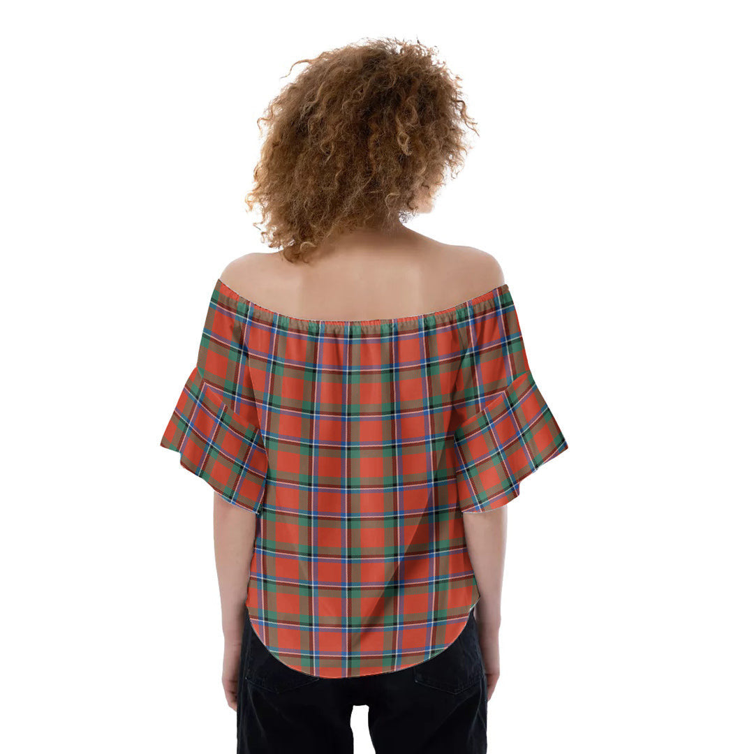 Sinclair Ancient Tartan Plaid Off-Shoulder Blouse