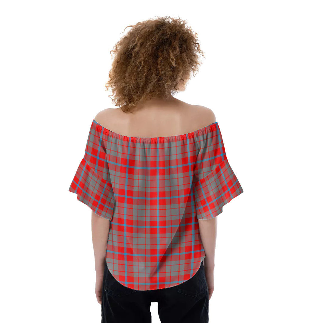 Moubray Tartan Plaid Off-Shoulder Blouse