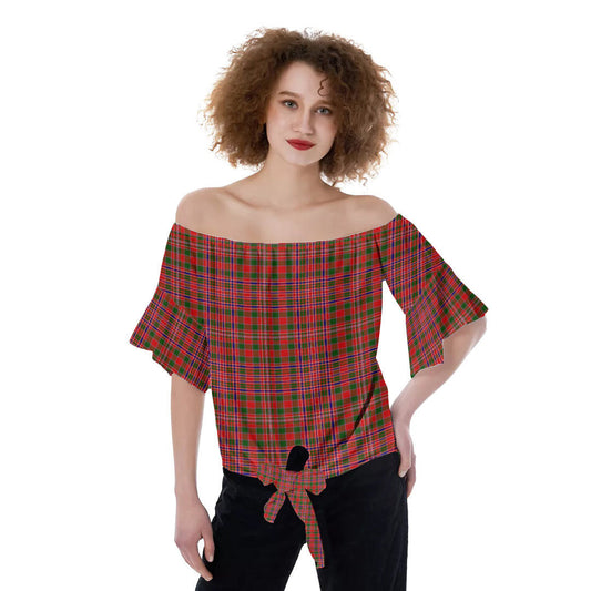 MacAlister Modern Tartan Plaid Off-Shoulder Blouse