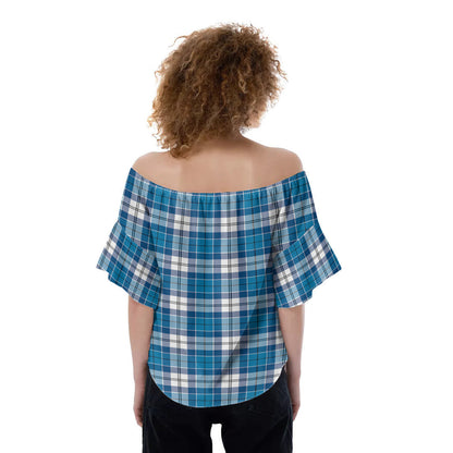 Roberton Tartan Plaid Off-Shoulder Blouse