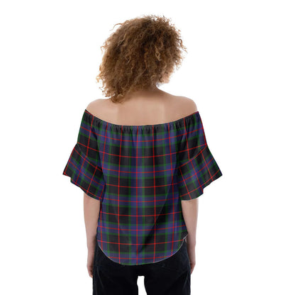 Nairn Tartan Plaid Off-Shoulder Blouse