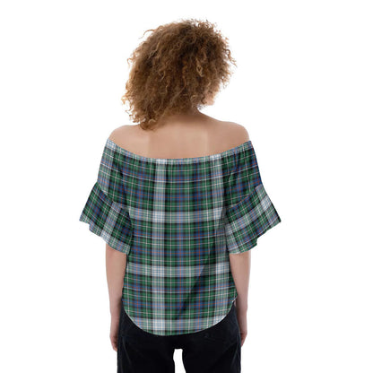 MacKenzie Dress Ancient Tartan Plaid Off-Shoulder Blouse