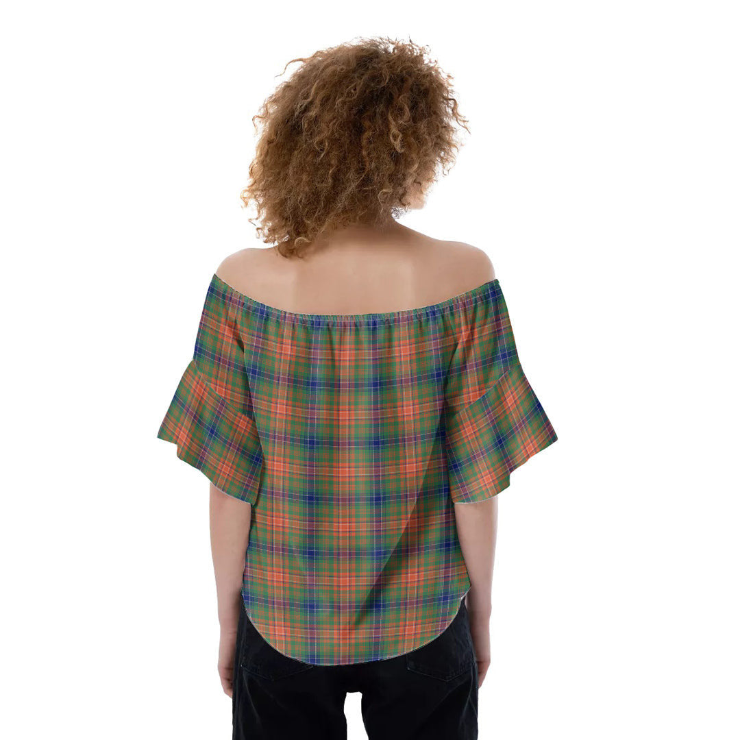 Wilson Ancient Tartan Plaid Off-Shoulder Blouse