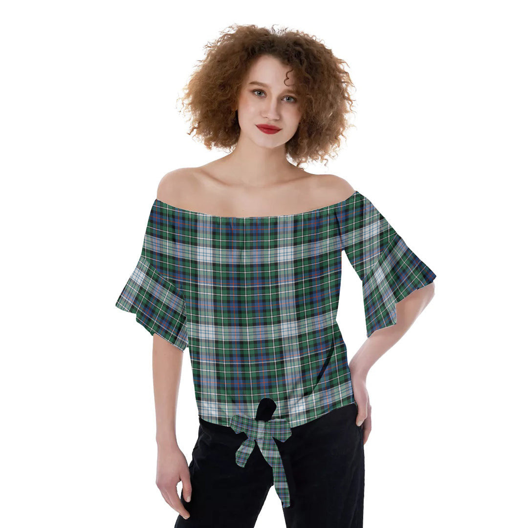 MacKenzie Dress Ancient Tartan Plaid Off-Shoulder Blouse