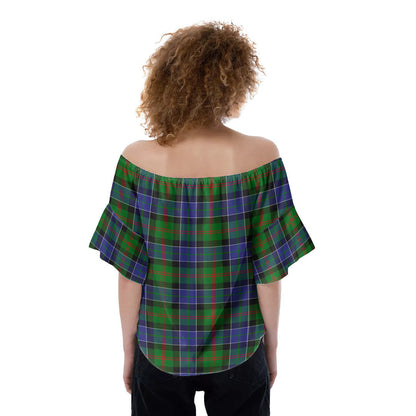 Paterson Tartan Crest Off-Shoulder Blouse