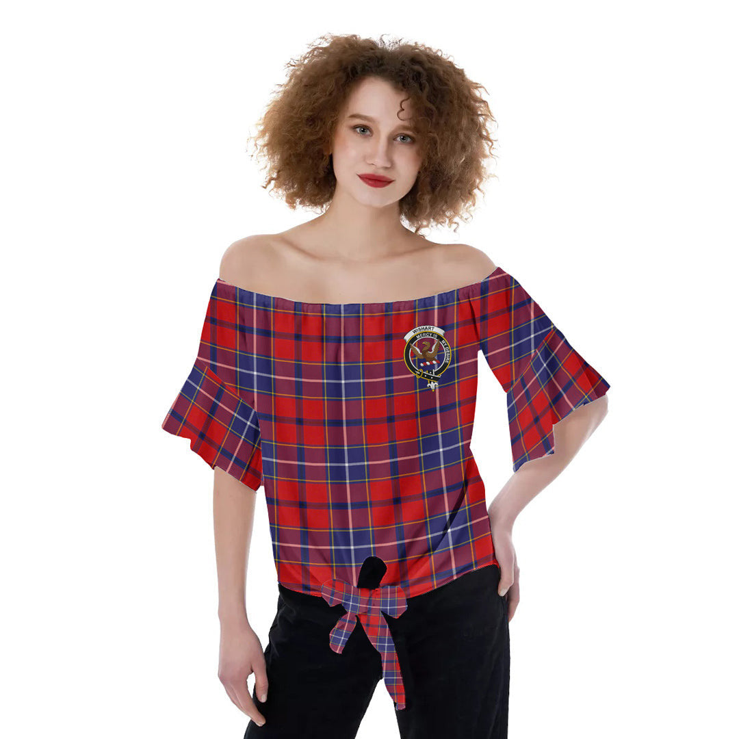 Wishart Dress Tartan Crest Off-Shoulder Blouse