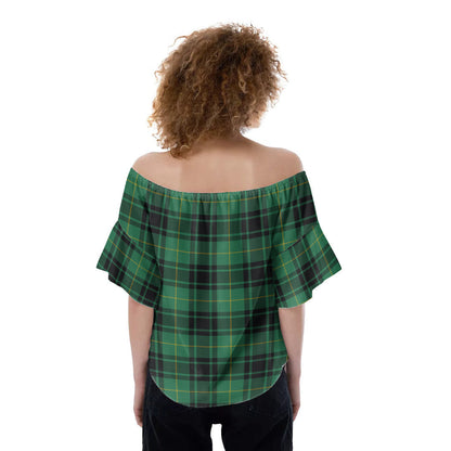 MacArthur Ancient Tartan Crest Off-Shoulder Blouse