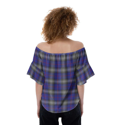 Kinnaird Tartan Crest Off-Shoulder Blouse