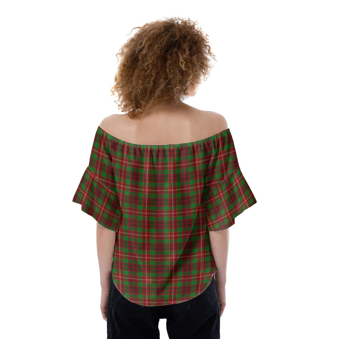 Ainslie Tartan Crest Off-Shoulder Blouse