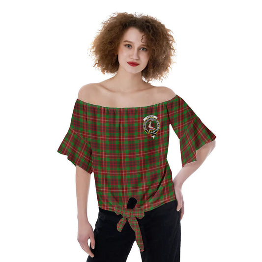 Ainslie Tartan Crest Off-Shoulder Blouse